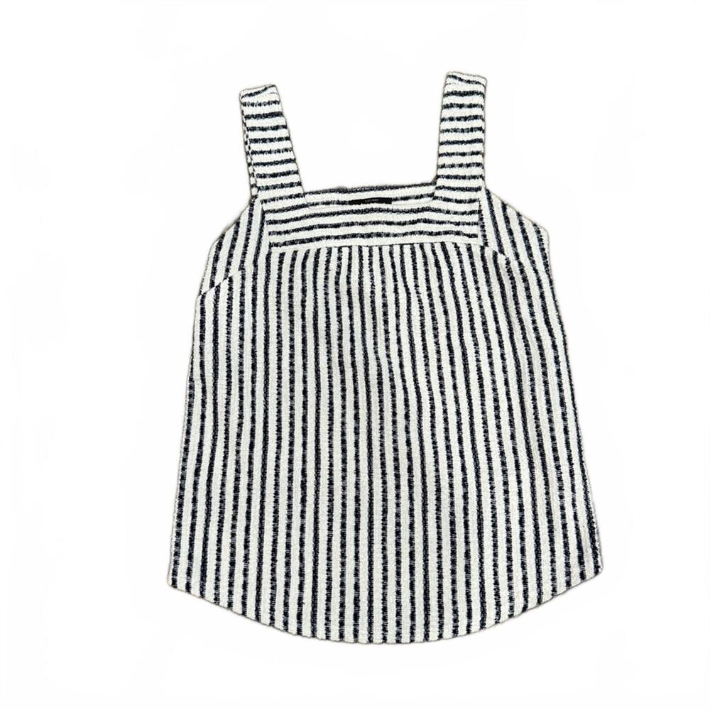 Lucky Brand Navy & White Striped Square Neck Sleeveless Tank Top- Size Medium - Picture 2 of 9